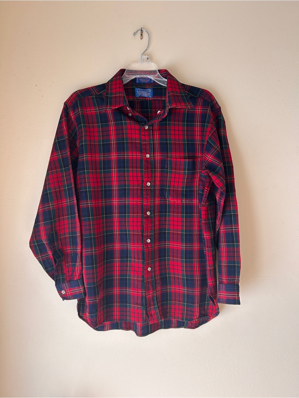 Pendleton Red and Green Plaid Button-Down Shirt see size in photos